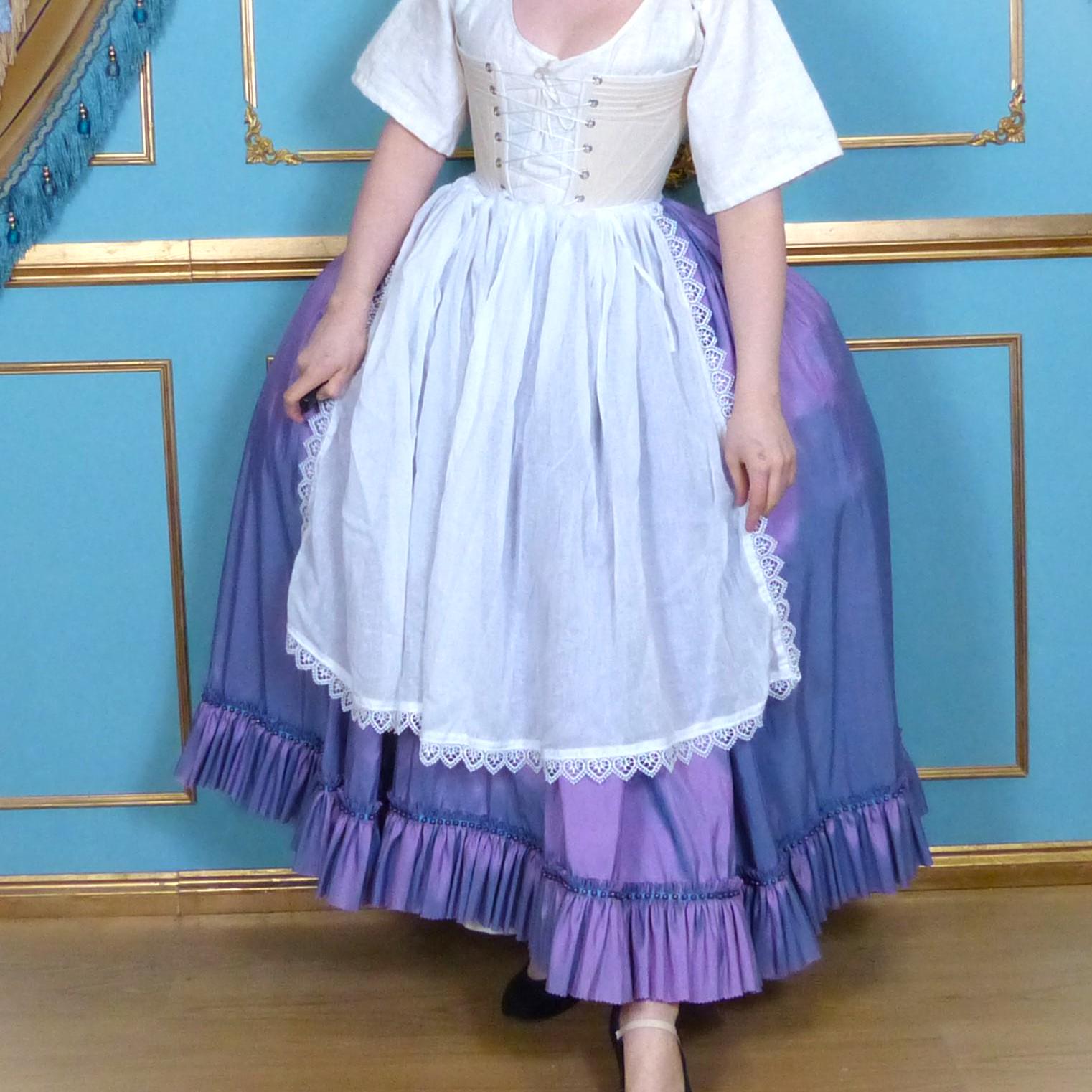 Lace Edged White Cotton 18th Century Inspired Apron - Etsy
