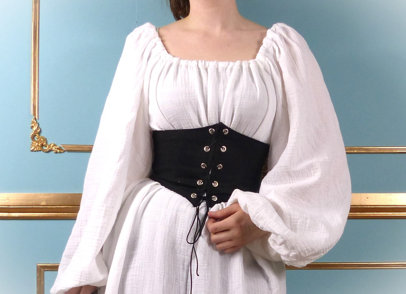 Linen Waist Belt Corset Fantasy, Medieval Renaissance Costume Accessories  Dutch Plain 