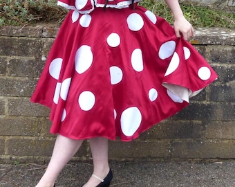 Ready to Ship Cute Mushroom Skirt Fantasy Costume Red and White Fairy-tale