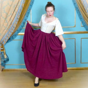 Cotton Gauze Petticoat Skirt 18th Century Under Skirt Pannier Historical Undergarment Costume