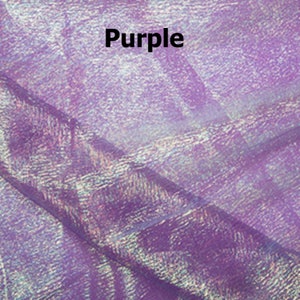 May include: Purple iridescent fabric with a textured, woven pattern.