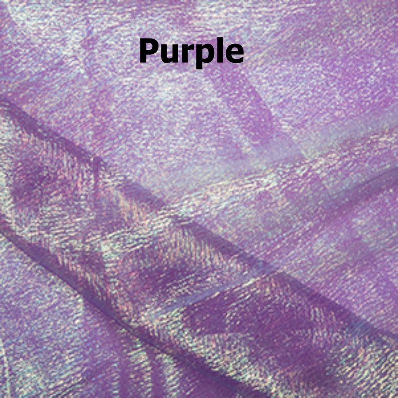 May include: Purple iridescent fabric with a textured, woven pattern.