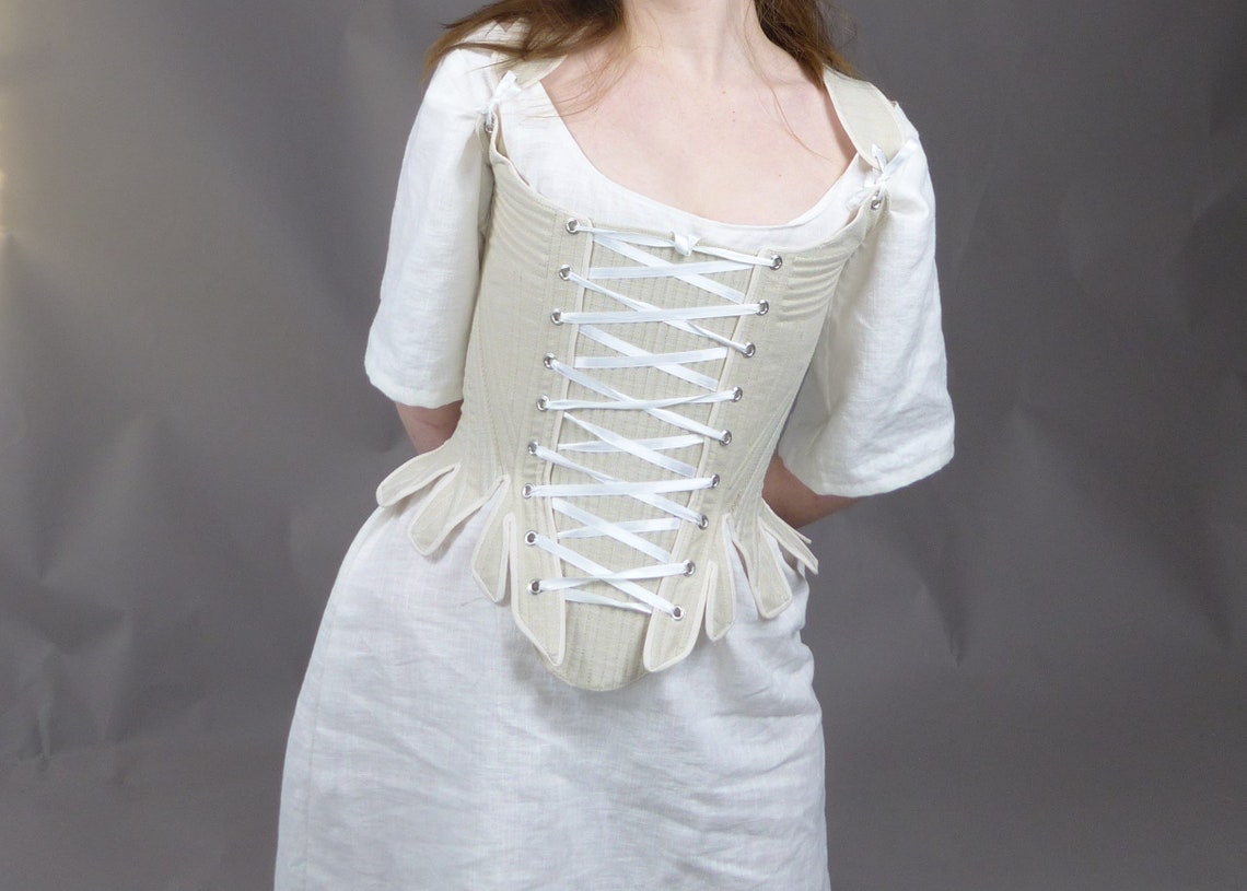 Stomacker 18th Century Stomacher Front and Back Laced Coloured Linen | Etsy