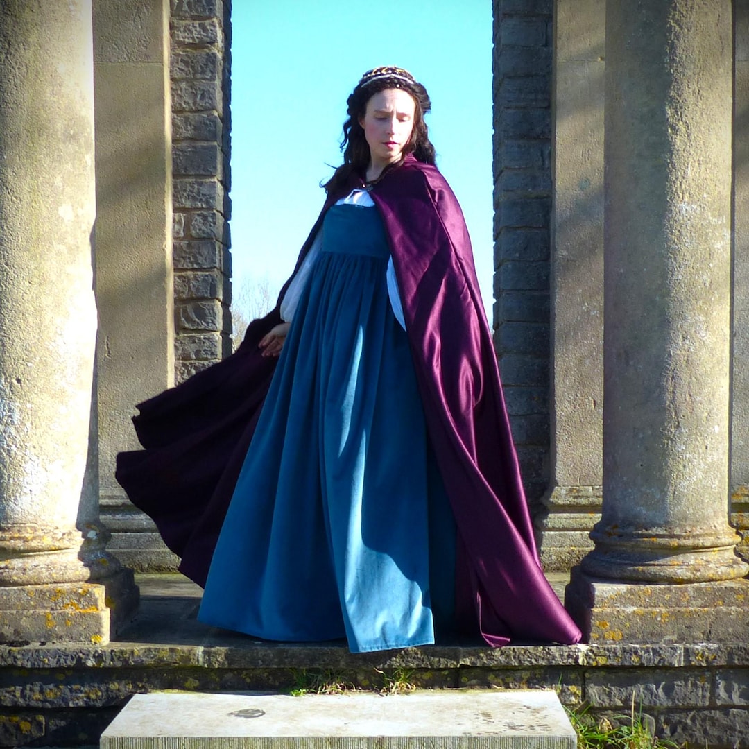 Duchess Satin Long Cloak, Medieval Fantasy Costume Re-enactment Cape - Etsy