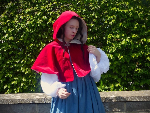 Short Velvet Caplet Fantasy Princess Cloak Dress up Red Riding