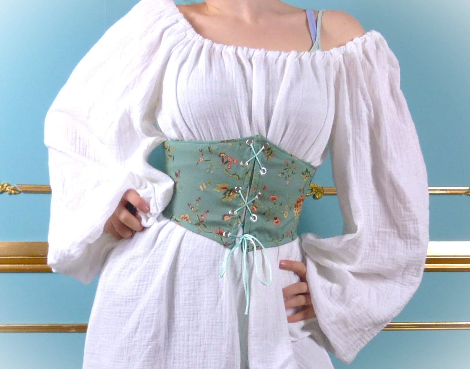 Floral Waist Belt Corset Fantasy, Medieval Renaissance Costume Accessories Dutch 2032