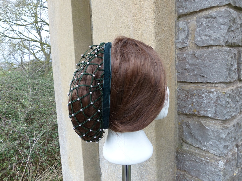 Renaissance Beaded Pearl Lady Hair Net Snood Historic Costume Etsy
