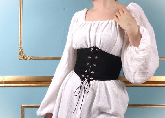 Linen Waist Belt Corset Fantasy, Medieval Renaissance Costume