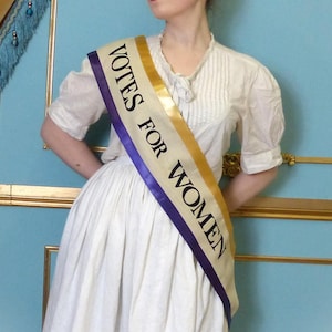American Suffragette Protest Sash Votes Of Women Edwardian 1920 Costume Accessories