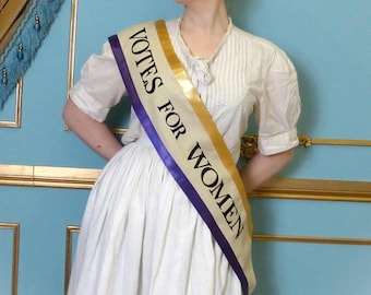 American Suffragette Protest Sash Votes Of Women Edwardian 1920 Costume Accessories