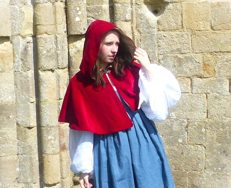 Short Velvet Caplet Fantasy Princess Cloak Dress up Red Riding Hood ...