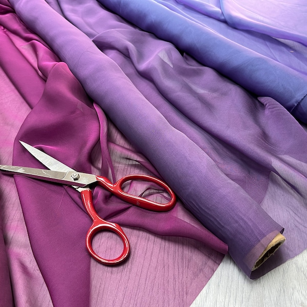 Two Tone Cationic Chiffon polyester fabric by the metre for Costume and Fashion Crafting 57"/145cm Wide 2