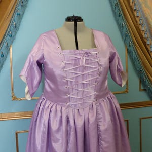 Ready to ship Georgian Rococo Dress light purple Shantung Satin Dress
