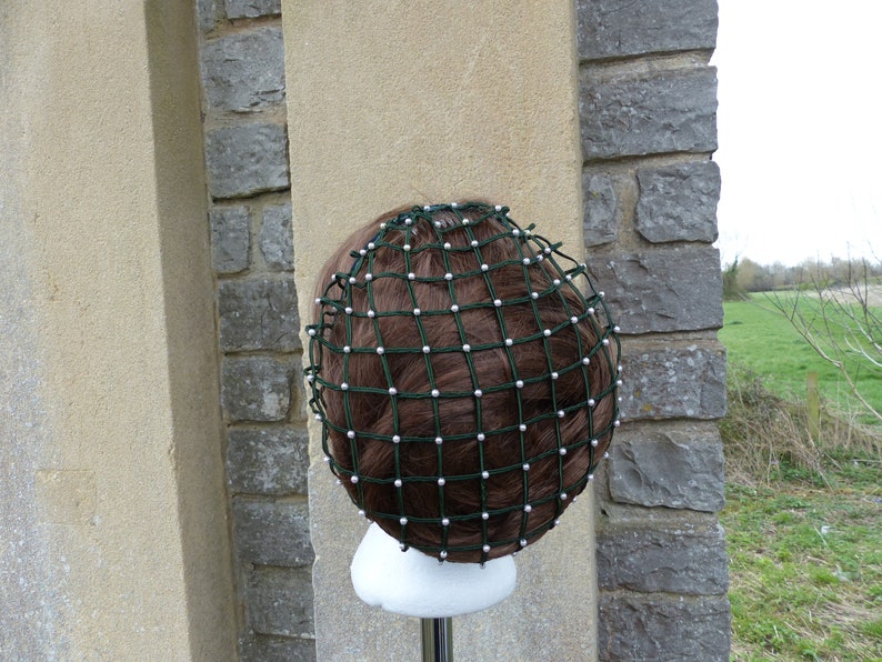 Renaissance Beaded Pearl Lady Hair Net Snood Historic Costume Etsy