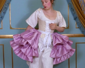 Ruffle Rococo Side Panniers 18th Century Undergarment Support Historical Costume and Burlesque