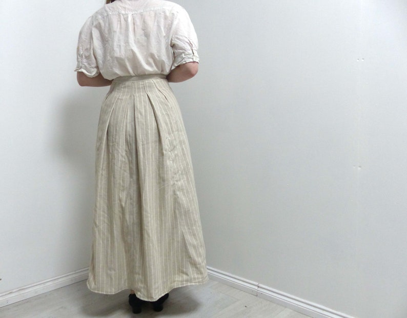 ReminisceBoutique Edwardian Linen Skirt - Suffragette Style With Pocket