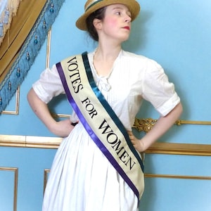 Suffragette Protest Sash Votes For Women Edwardian 1920 Costume Accessories