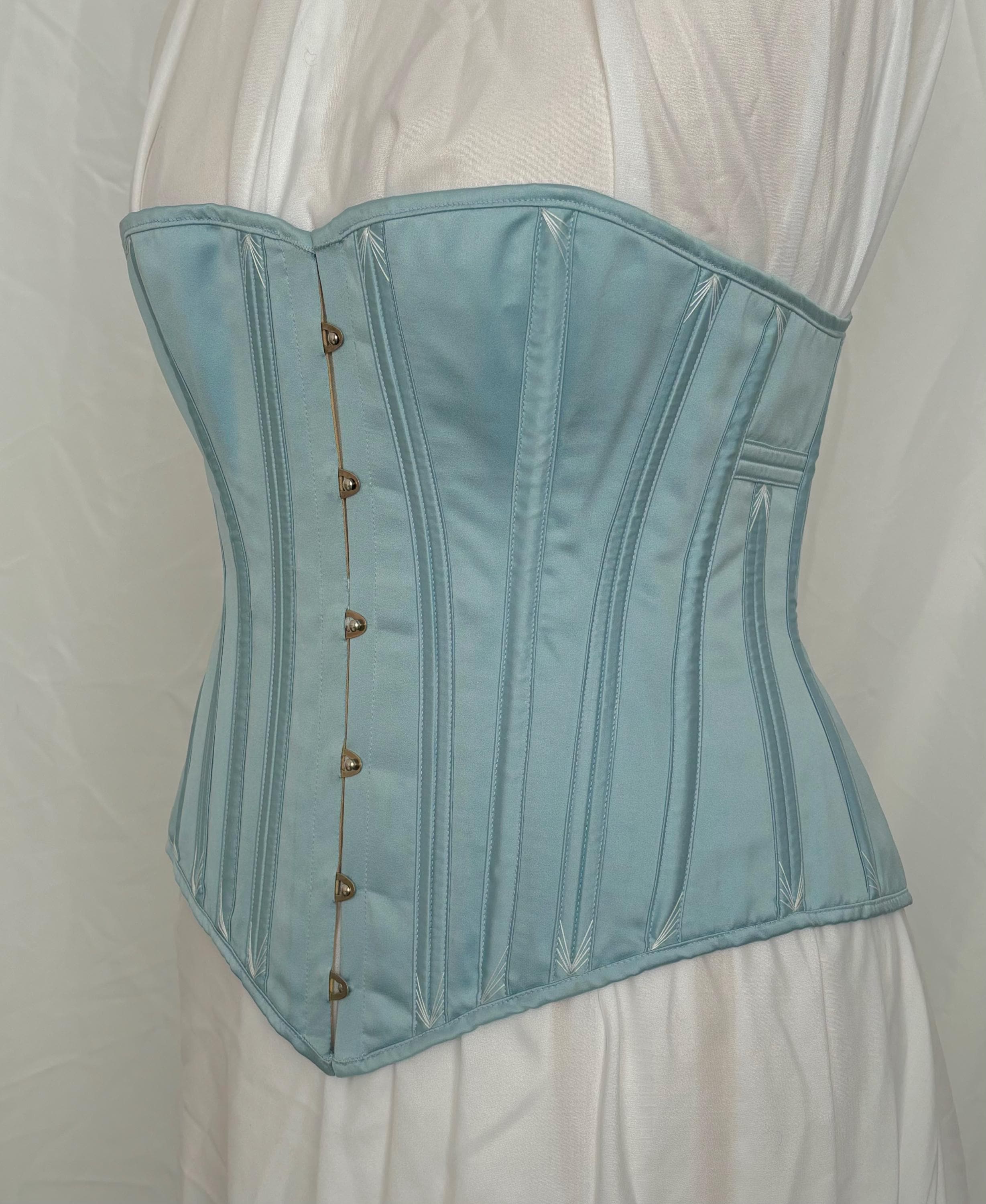 19th Century Victorian Busk Front and Back Laced Satin Corset ...