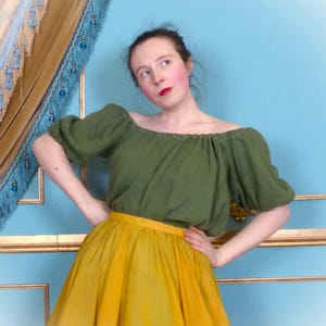 Colour Cotton Gauze Short Sleeve Renaissance Peasant Blouse Costume Dress Up Ren Faire