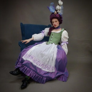 Custom Rococo Georgian Lady&#39;s Frivolous Carnival Masquerade Gown Historically Inspired Costume Dress