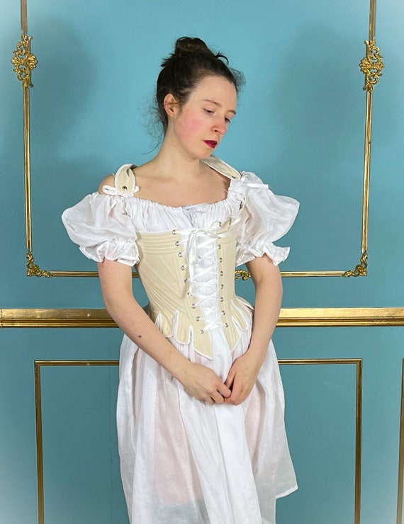 Short Sleeve Drawstring Adjustable Neckline 18th Century / Renaissance  Romantic Shift Dress Chemise 