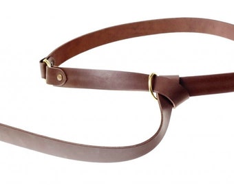 Ring belt - 3 cm width, circumference up to 120 cm, total length 144 cm - split leather