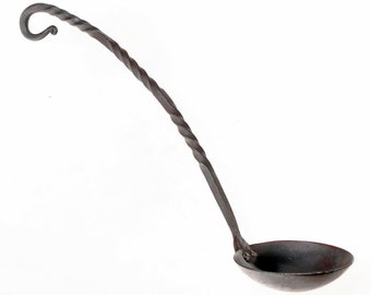 Hand forged Medieval iron ladle - [16 Kelle Eisen / H2 A-1]