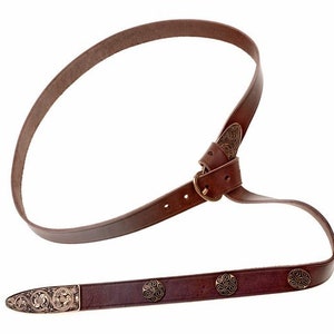 Early Medieval Belt "Lagore" - 3 cm / strap end + mounts - [10 Ce-G 3:B ZN]