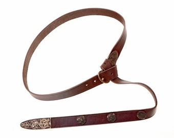 Early Medieval Belt "Lagore" - 3 cm / strap end + mounts - [10 Ce-G 3:B ZN]