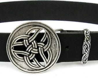 Leather-belt with buckle "Celtic Triad" - [10 Ke-Bu 4 TR:]