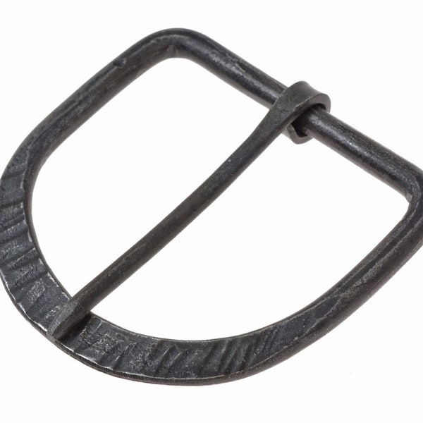 Hand-Forged Iron buckle / Hammer Marks - For 5 cm - [16 Ei-S 5 HS/ M4 A-3]