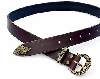 3 cm wide Viking belt with strap end