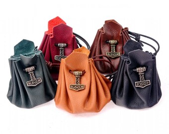 Leather bag "Mjoelnir" - large - [01 Beu 3 Kant/ H8 B-5]