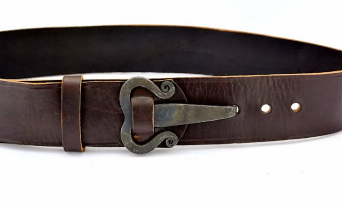 Iron Age Belt With Hand Forged Belt-hook-buckle 10 Ei-g 5 - Etsy