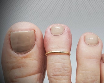 Anillos de los dedos de los pies de apilamiento - relleno de oro rosa del anillo del dedo del pie - anillo de la parte de la ley de la plata de ley - anillos ajustables del dedo del pie - anillo del dedo del pie abierto