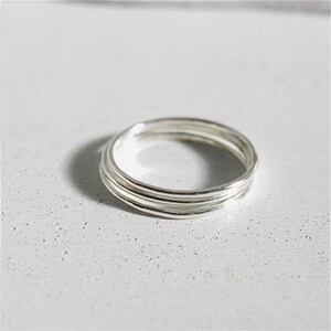 3 Dainty stacking rings sterling silver stacking rings smooth finish rings hammered finish stack rings thin rings set of rings image 5
