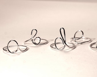 initial ring - b initial ring - minimalist ring - personalized initial - bridesmaids - initial wire ring - silver initial ring - custom ring