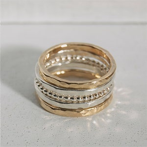 Handmade Stacking Ring Set – Thick Bands, Ball Ring