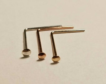 Gold Nose Stud Set of 3 Nose Studs - Tiny Nose Ring - Small Nose Studs - Rose- Silver - Yellow gold Nose Jewelry - Tiny set of Nose Rings