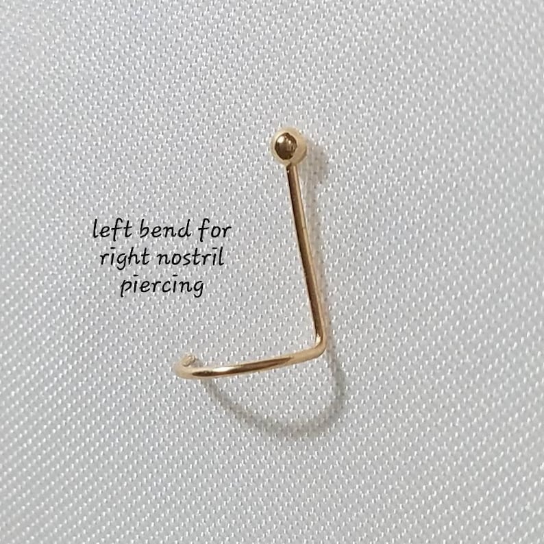 Tiny 14k Real Yellow Gold Ball Nose Stud Screw in Nose Stud Etsy