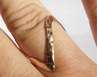 thumb ring - ring - V ring - chevron ring - thumb - Silver v ring - mid knuckle - silver thumb ring - gold thumb ring - thumb ring gold