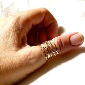 random wrapped ring - wire wrapped ring - 10 day ring - free style ring - 14k gold filled - friendship wrapped ring - nest- 10 times around