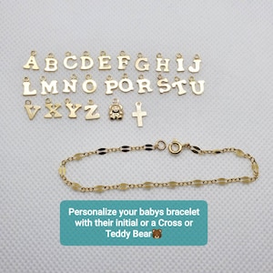 Baby Girl Bracelet- Baby Bracelet- Gold Baby Bracelet - 1st baby birthday present -baby girl - newborn gift- Baby Jewelry - Initial Bracelet