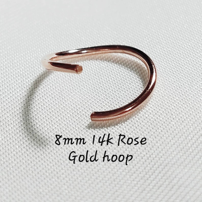 14K Solid Gold 20 Gauge Cartilage Hoop Earring Minimalist Etsy