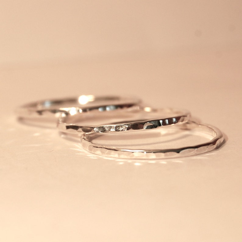 Silver Stacking Ring Thin Silver Ring 16g Silver Thumb Etsy