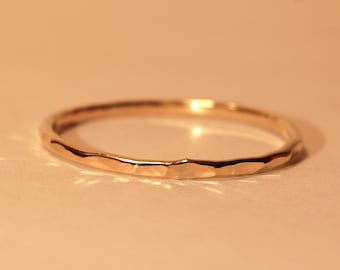 Super Thin Gold Stackable Ring(s), Gold filled Stacking RIngs, GF RIng, Dainty Simple ring, Hammered gold filled Rings, Gold filled Band 16g