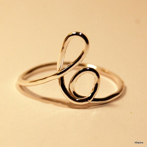 initial ring - B initial ring - minimalist ring - little girl ring - midi ring - mid knuckle ring - silver initial ring - gold initial ring