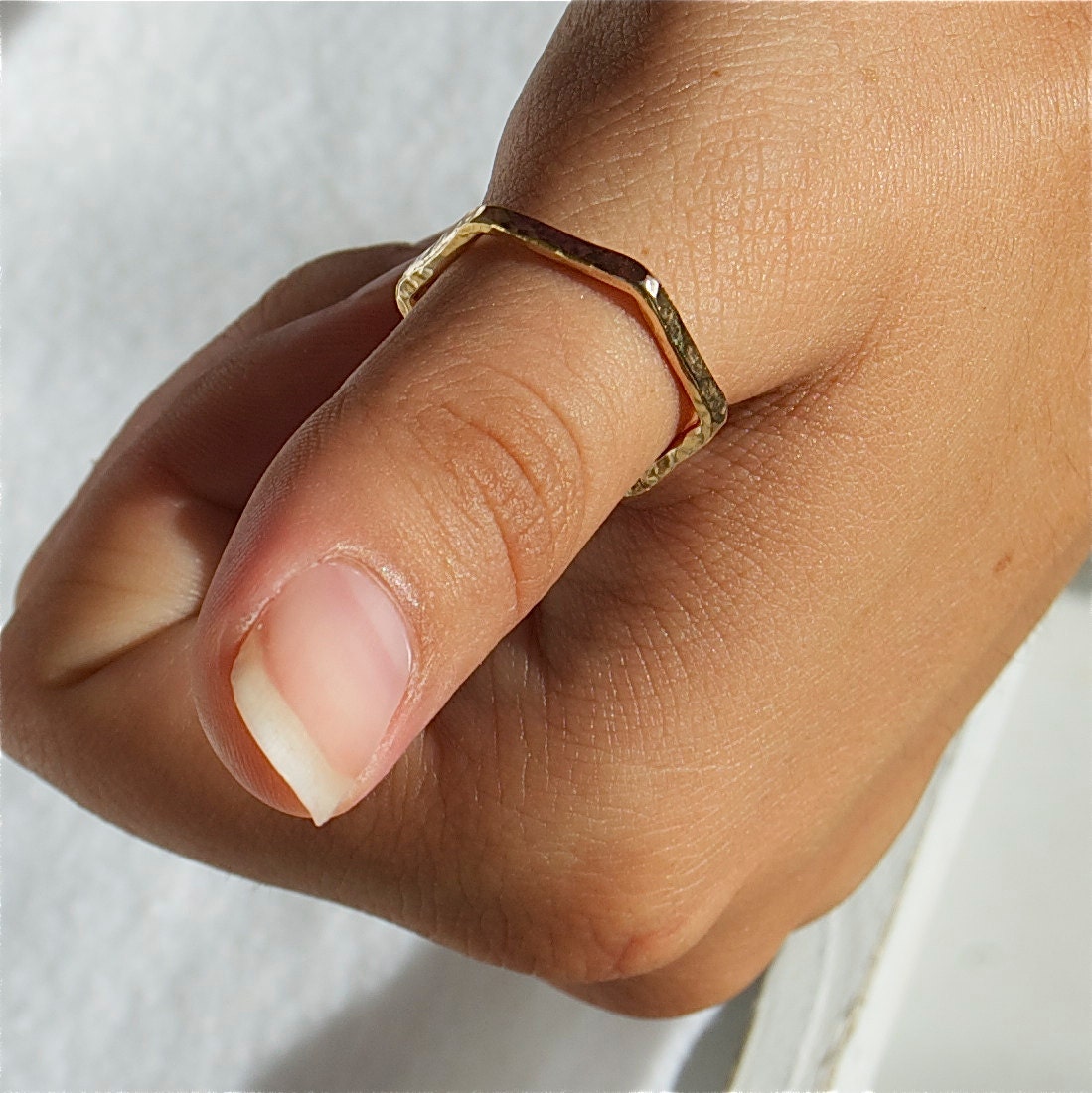 Hexagon Stack Ring - Hexagon Thumb - 12 Gauge Hexagon - Thick Stack ...