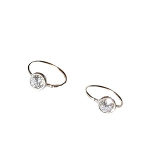 Cz hoop - Cartilage Hoo Earring in 14K Gold filled or Sterling Silver - Minimalist Mini Cartilage Cubic zirconia hoop - sparkle hoop - CZ