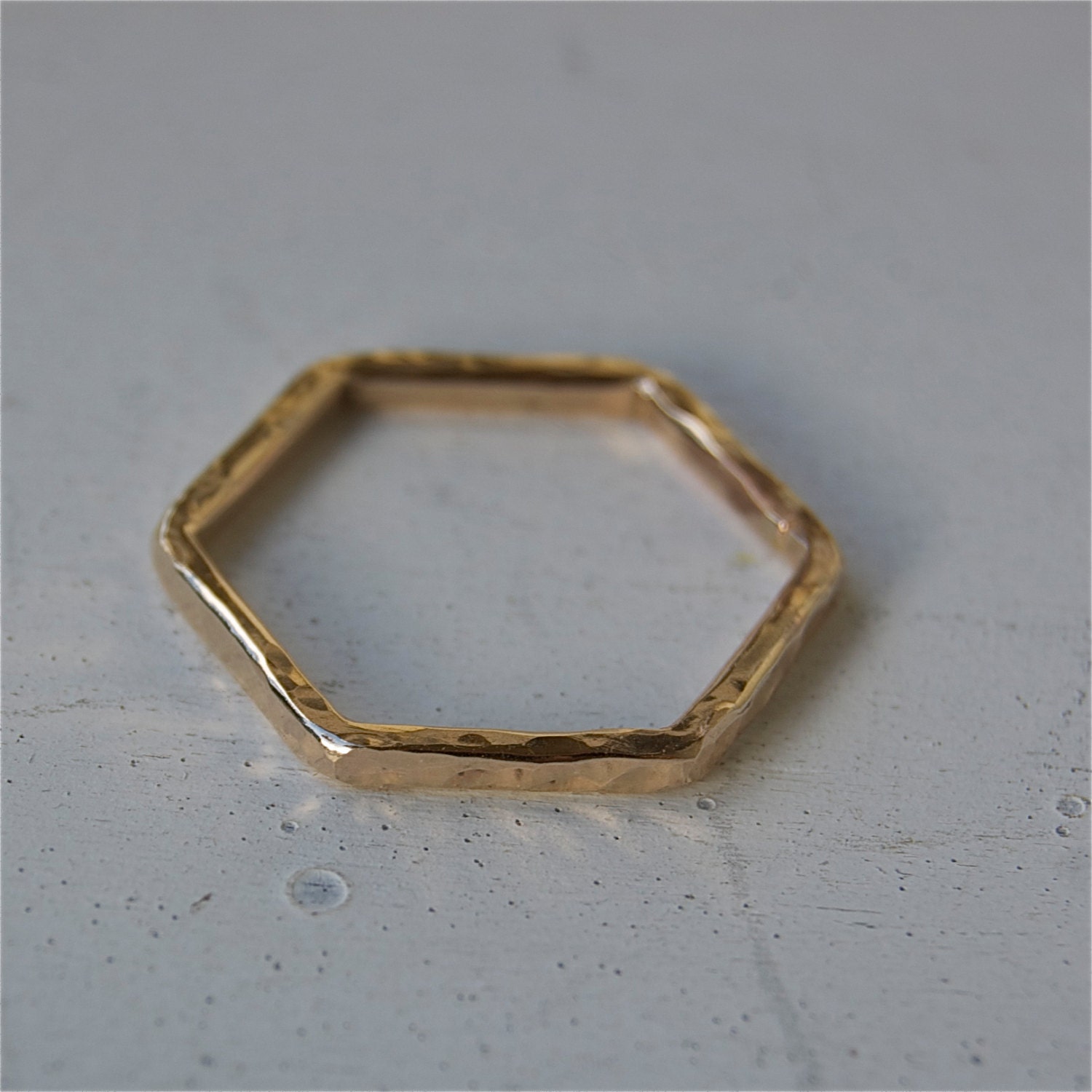 Hexagon Stack Ring - Hexagon Thumb - 12 Gauge Hexagon - Thick Stack ...